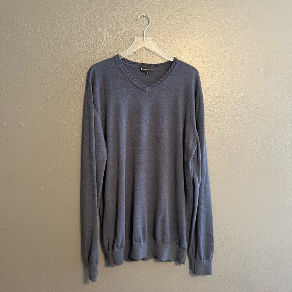 American Tall Everyday V-Neck Sweater Slate Blue Size 2XLT